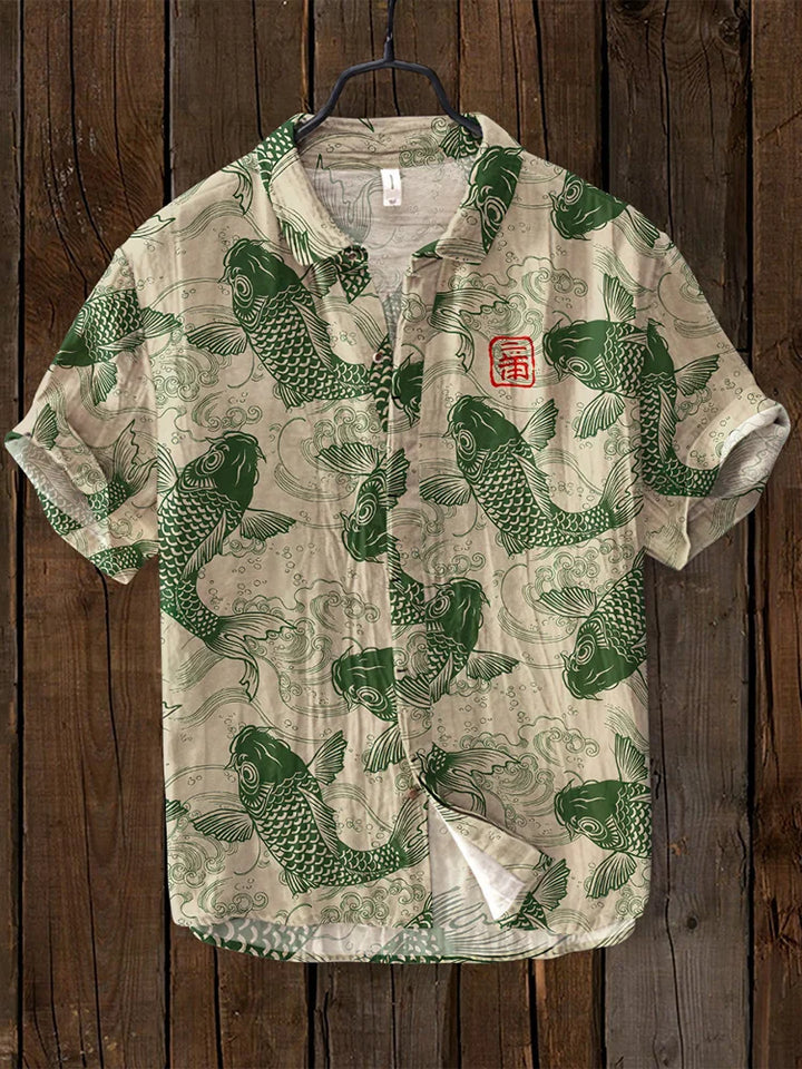 Echoarchiv | Vintage Fisch Japanische Kunst Shirt