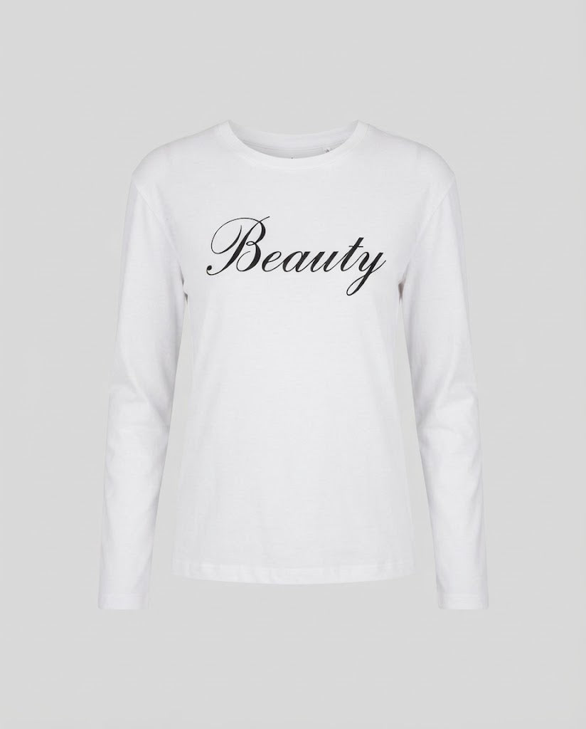 Damen langärmliges leichtes Oversize-Shirt mit Script-Print und Rundhalsausschnitt Echo Archiv