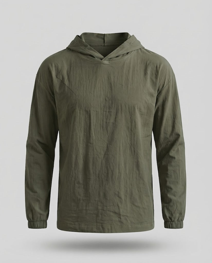 Herren Leichter Kapuzenpullover aus Crinkle‑Funktionsstoff mit elastischen Bündchen Echo Archiv