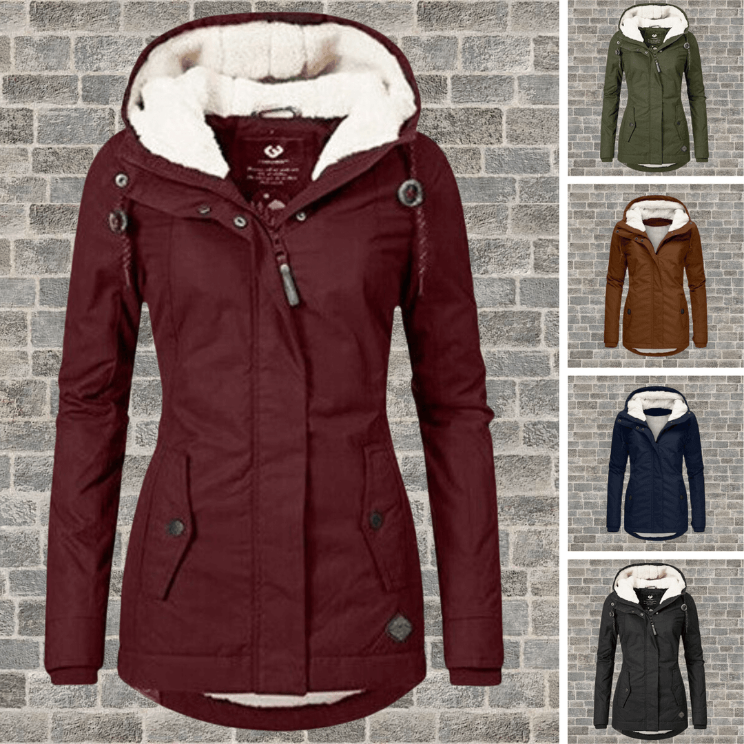 Damen Lange Winterjacke mit luxuriösem Pelzfutter – Avérine