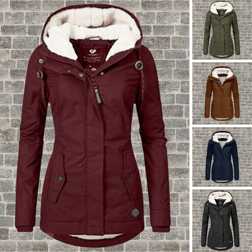 Damen Lange Winterjacke mit luxuriösem Pelzfutter – Avérine