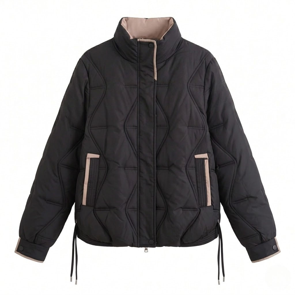 Frauen nan kürzere ultraleichte thermo boxy bluse mit ergonomischem schulterfit und verdecktem druckknopfverschluss
