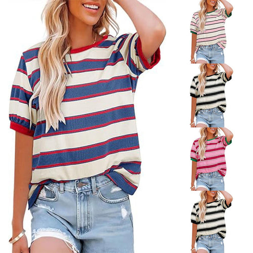 Echoarchiv | Gestreiftes T-Shirt mit Rundhalsausschnitt für Damen