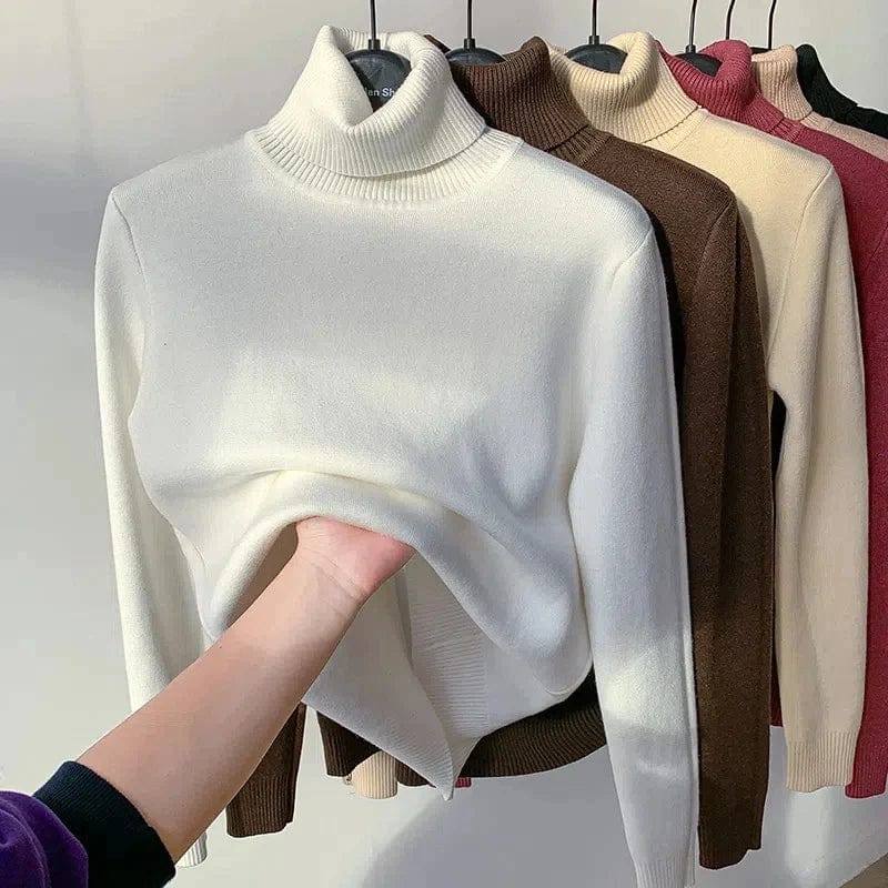 Fleece-Rollkragenpullover – Veloura