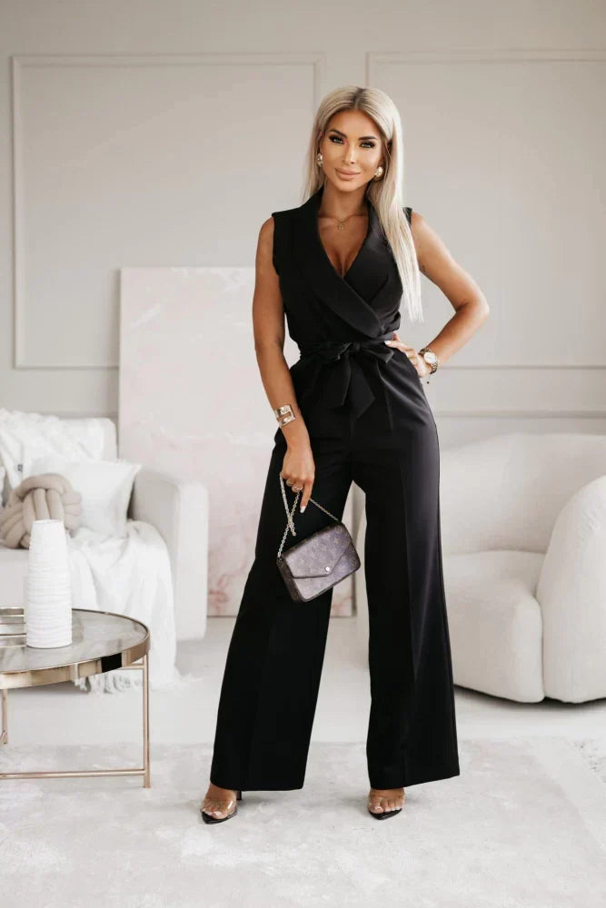 Echoarchiv | Jumpsuit Mit V-Ausschnitt Und Gürtel