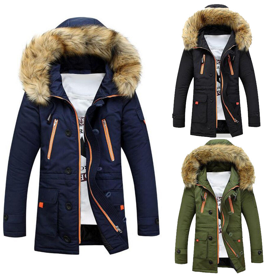 Herren Winterparka mit abnehmbarer Kapuze und praktischem Taschen-Design Echoarchiv
