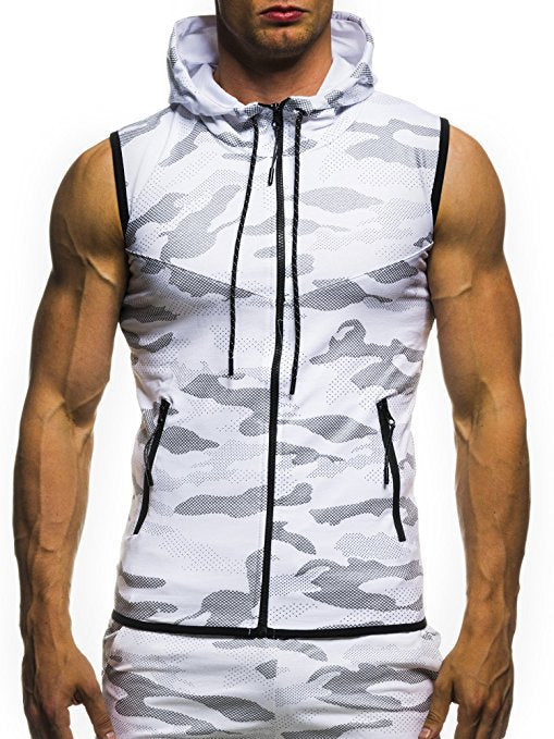 Herren Modischer Kapuzen-Jumpsuit im Camouflage-Design Echoarchiv