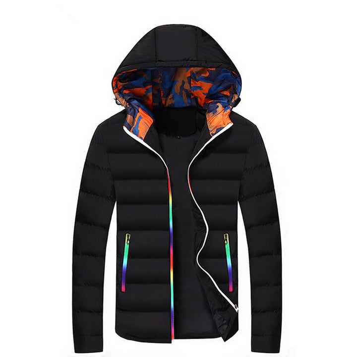 Herren warme Steppjacke mit farbenfrohem Innenfutter Echoarchiv