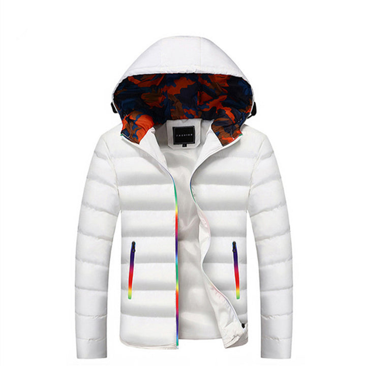 Herren warme Steppjacke mit farbenfrohem Innenfutter Echoarchiv