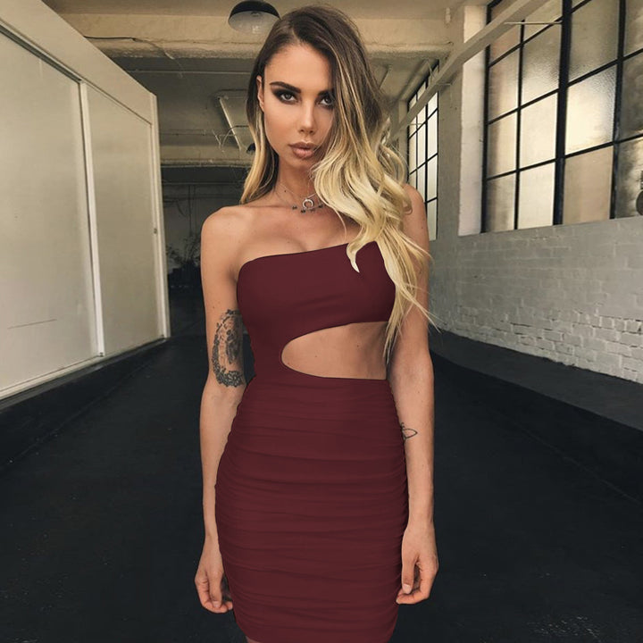 Damen figurbetontes Minikleid mit Cut-Out und asymmetrischem Ausschnitt Echo Archiv