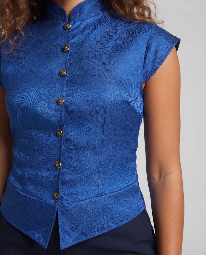 Damen elegantes Vest mit aufwendigem Design und feinen Details Echo Archiv