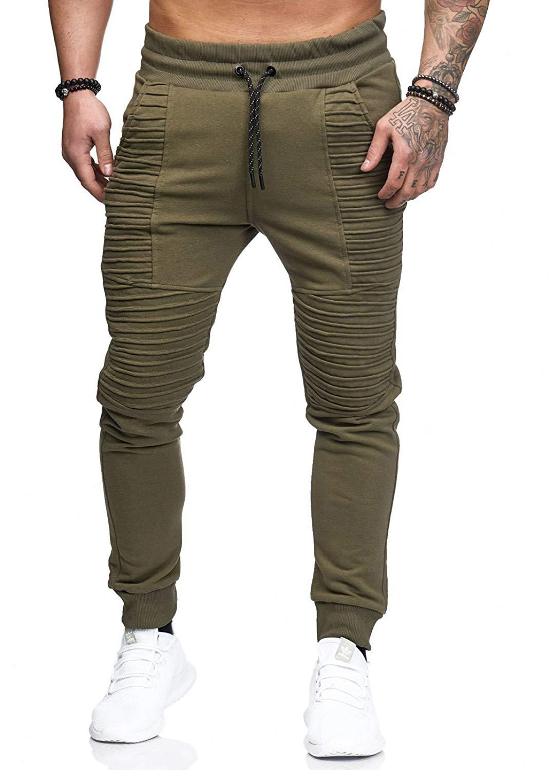 Herren Sportliche Slim-Fit Jogginghose mit innovativem Rippendesign Echoarchiv