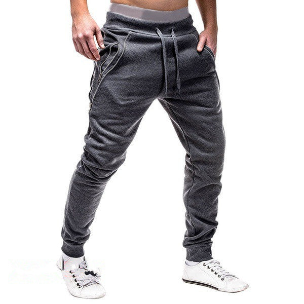 Herren Sportliche Slim-Fit Jogginghose mit praktischen Reißverschlusstaschen Echoarchiv