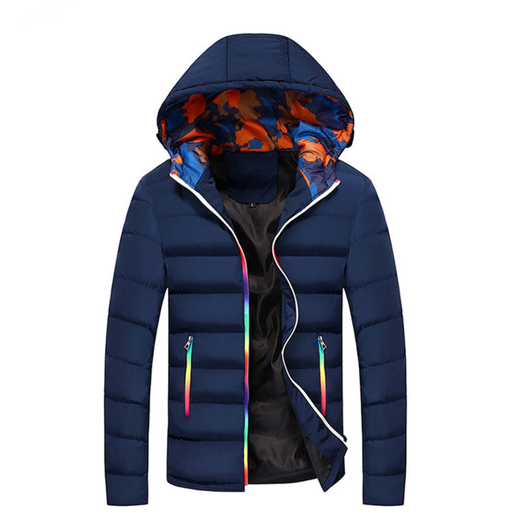 Herren warme Steppjacke mit farbenfrohem Innenfutter Echoarchiv