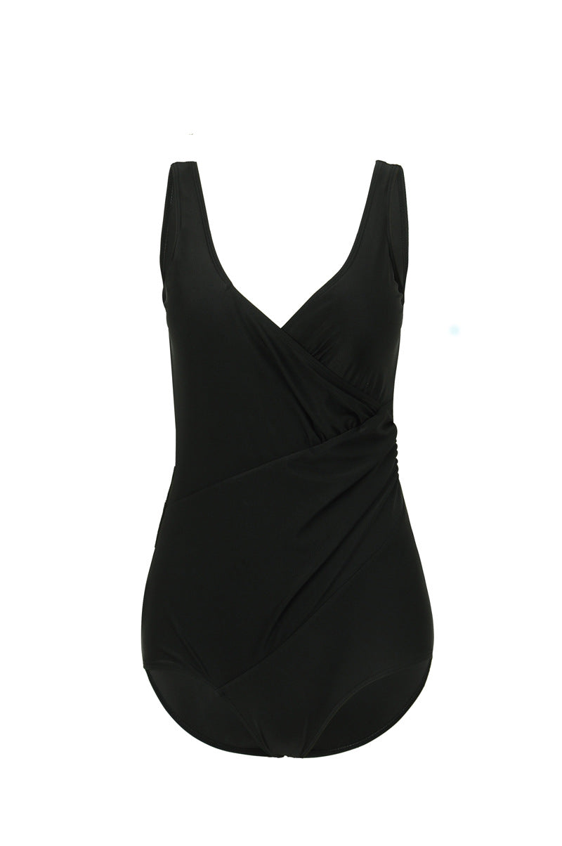 Damen Eleganter Wickel-Badeanzug mit modellierenden Einsätzen Echo Archiv