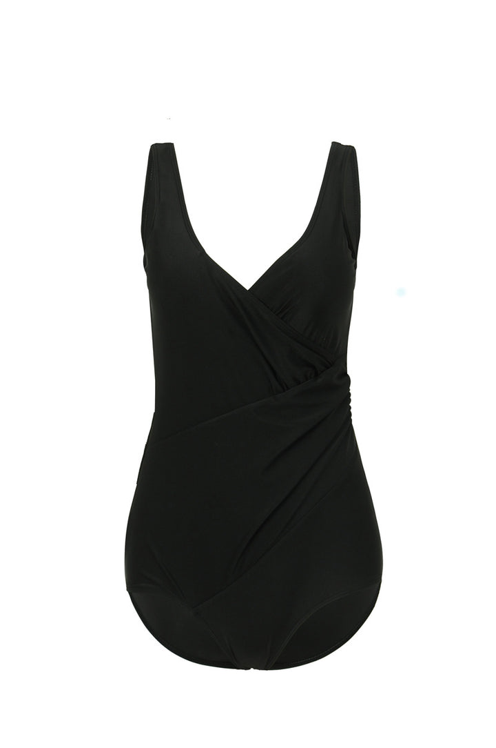 Damen Eleganter Wickel-Badeanzug mit modellierenden Einsätzen Echo Archiv