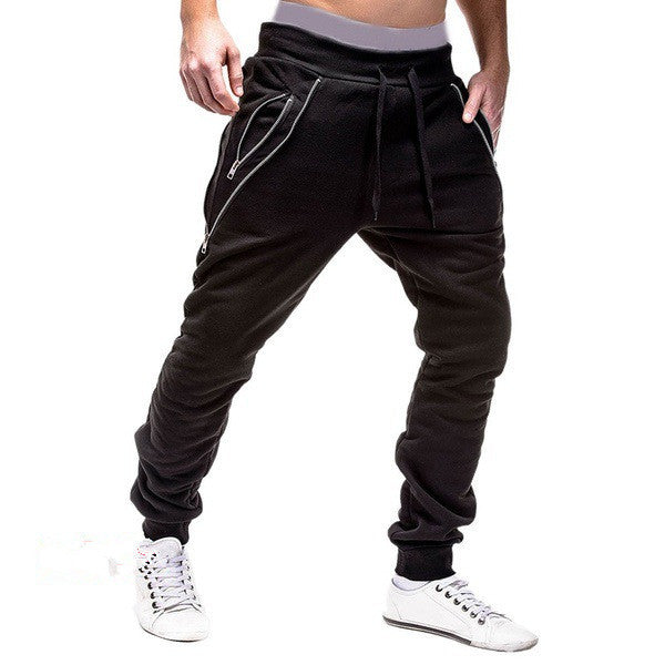 Herren Sportliche Slim-Fit Jogginghose mit praktischen Reißverschlusstaschen Echoarchiv