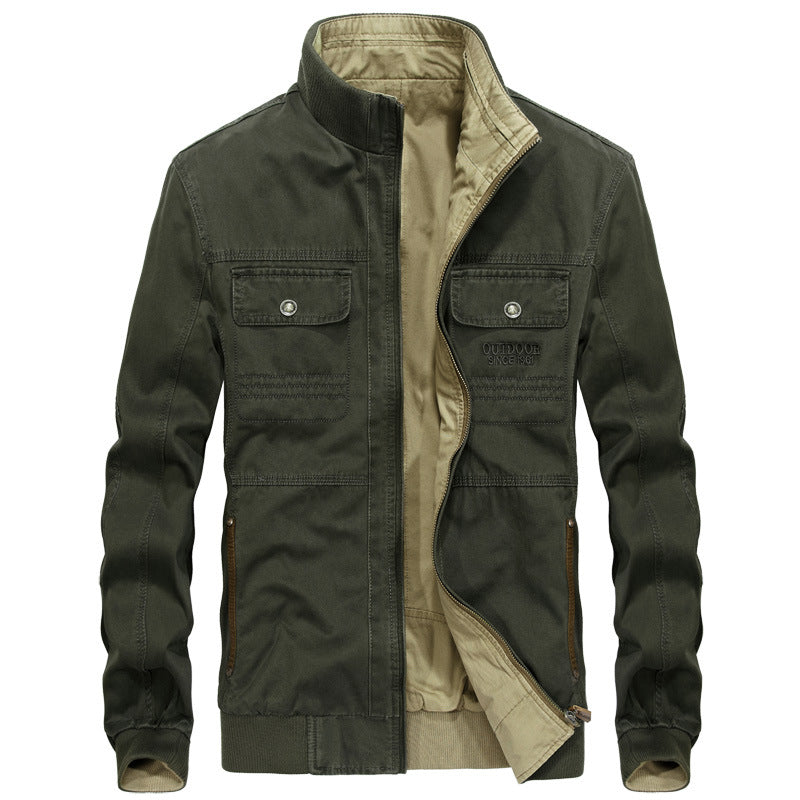 Herren lässige Outdoor-Jacke mit hohem Kragen und elastischen Bündchen Echoarchiv