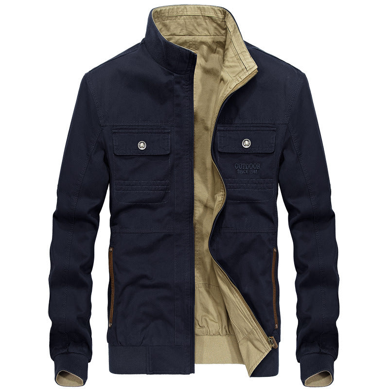 Herren lässige Outdoor-Jacke mit hohem Kragen und elastischen Bündchen Echoarchiv