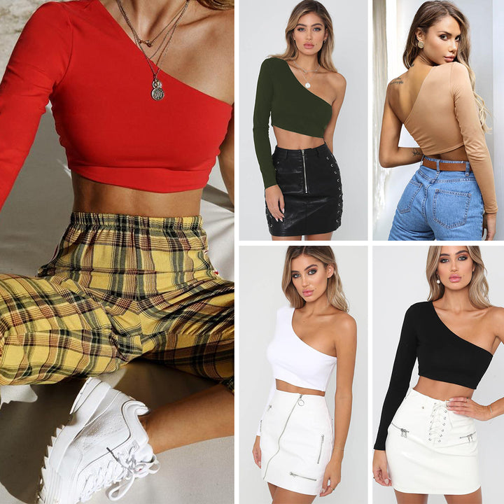 Damen Schulterfreies Crop-Top Echo Archiv
