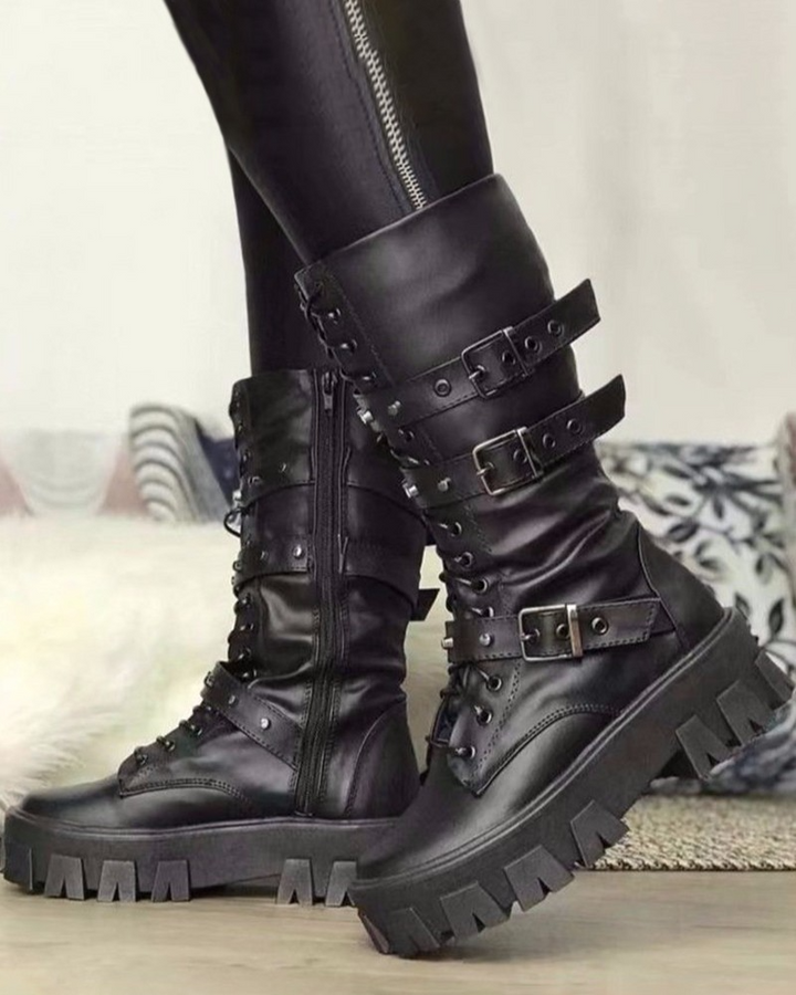 Echoarchiv | Stiefel Mit Reißverschluss Und Schnallen