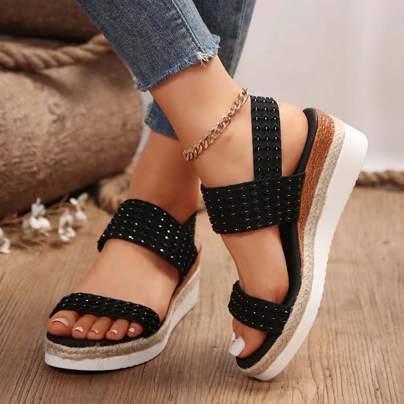 Echoarchiv | Bequeme Sommer Plateau Sandalen mit Keil für Frauen