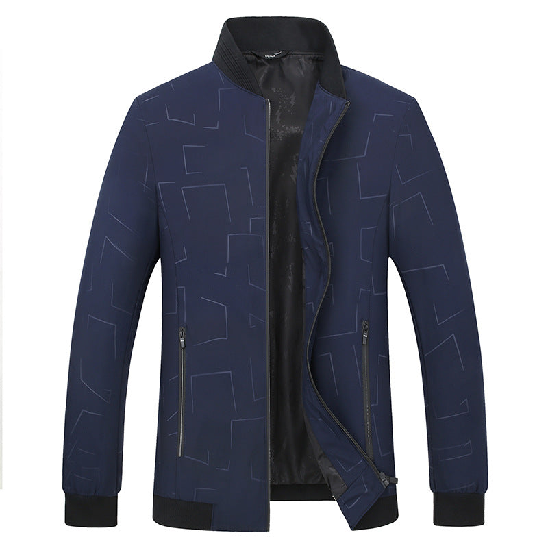 Herren Urbanes Softshell-Bomberjacke mit geometrischem Print und Rippbündchen Echo Archiv
