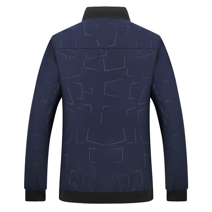 Herren Urbanes Softshell-Bomberjacke mit geometrischem Print und Rippbündchen Echo Archiv