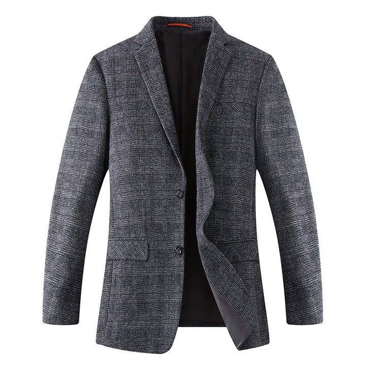 Herren Wollmischstoff Slim-Fit Sakko mit Glencheck-Muster und gesteppter Innenfütterung Echoarchiv