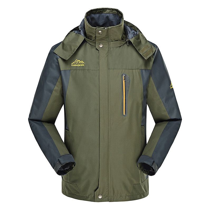 Herren dreilagige Softshell-Outdoorjacke mit abnehmbarer Kapuze und verschweißten Nähten Echoarchiv