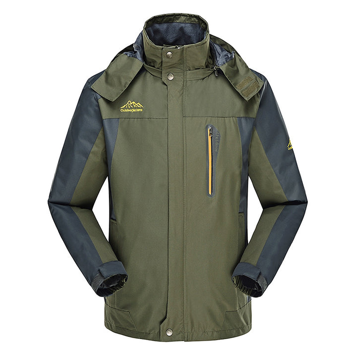 Herren dreilagige Softshell-Outdoorjacke mit abnehmbarer Kapuze und verschweißten Nähten Echoarchiv