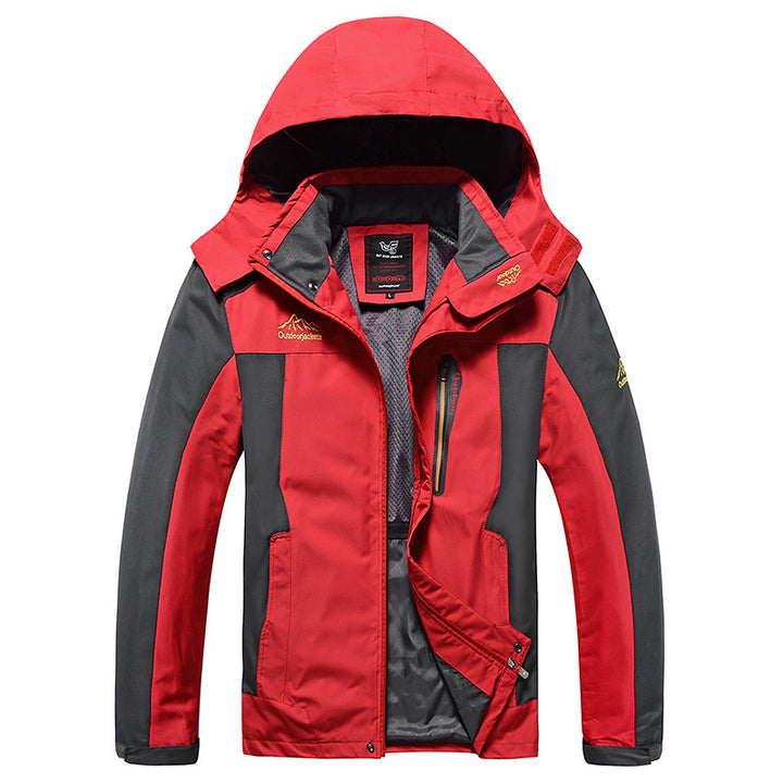 Herren dreilagige Softshell-Outdoorjacke mit abnehmbarer Kapuze und verschweißten Nähten Echoarchiv