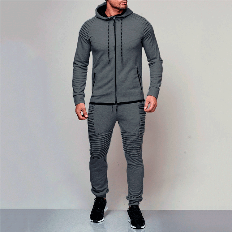 Herren Sportliches Trainingsset mit strukturierten Einsätzen und atmungsaktivem Material Echoarchiv
