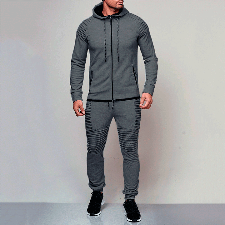 Herren Sportliches Trainingsset mit strukturierten Einsätzen und atmungsaktivem Material Echoarchiv