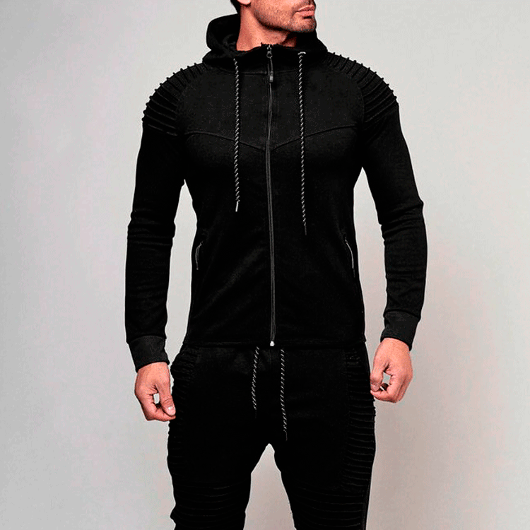 Herren Sportliche Hoodiejacke mit strukturiertem Schulterdesign und hochwertigem Material Echoarchiv