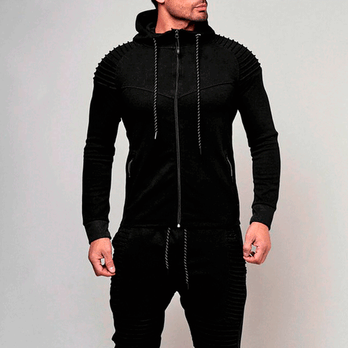 Herren Sportliche Hoodiejacke mit strukturiertem Schulterdesign und hochwertigem Material Echoarchiv