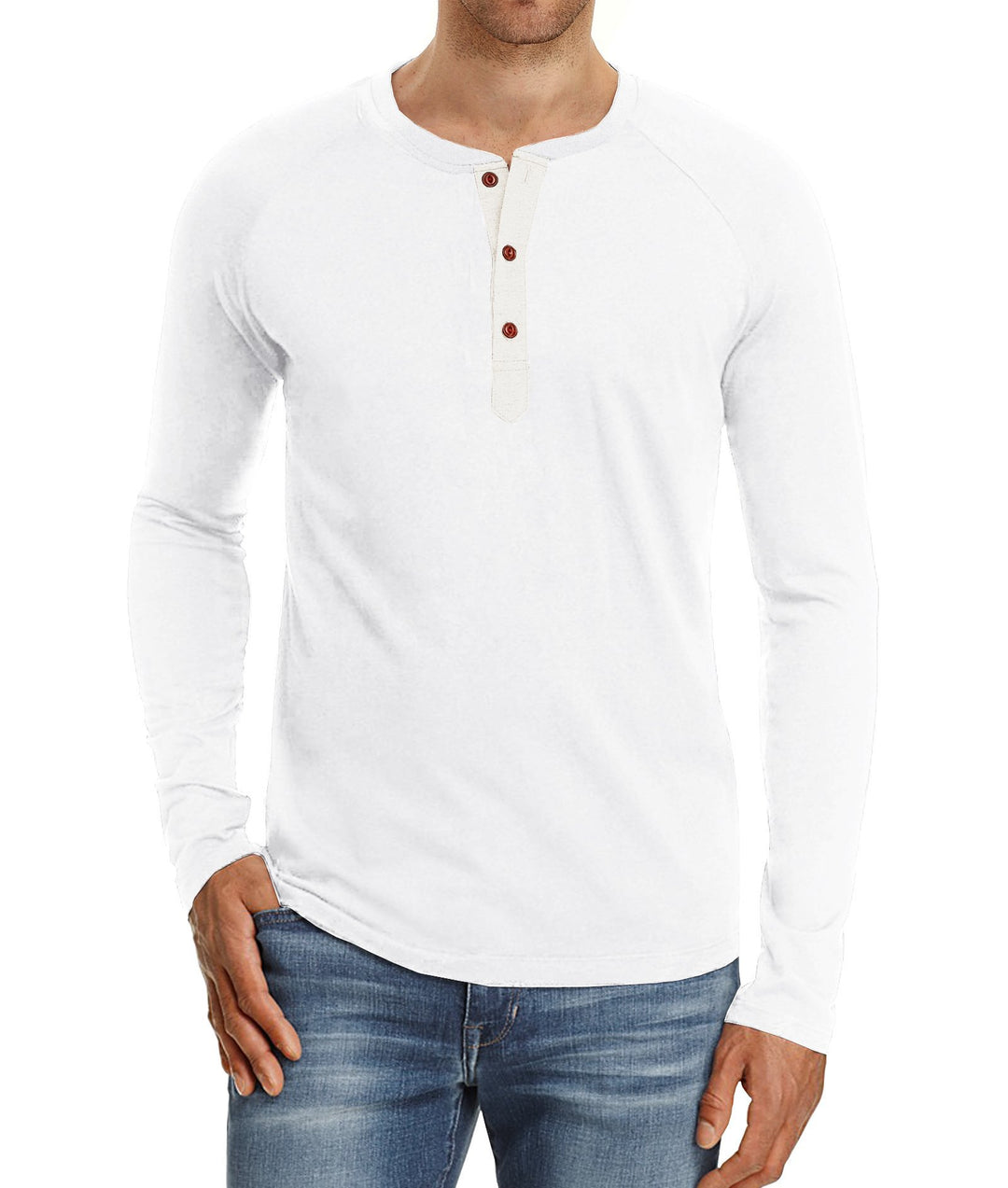 Herren Langarmshirt mit Knopfdetails Echoarchiv