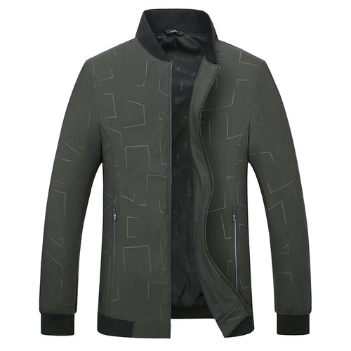 Herren Urbanes Softshell-Bomberjacke mit geometrischem Print und Rippbündchen Echo Archiv