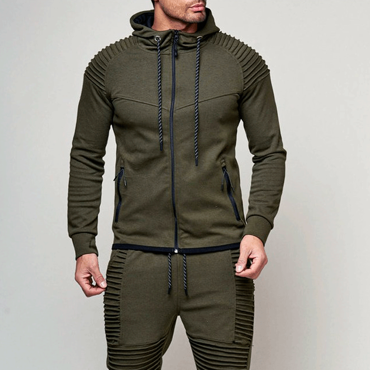 Herren Sportliche Hoodiejacke mit strukturiertem Schulterdesign und hochwertigem Material Echoarchiv