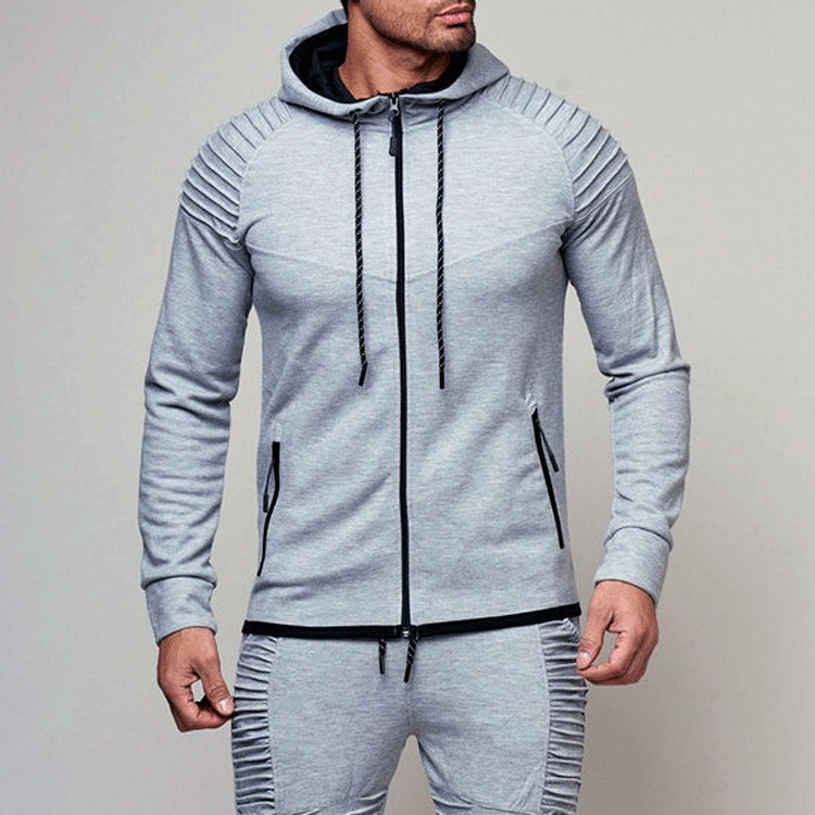 Herren Sportliche Hoodiejacke mit strukturiertem Schulterdesign und hochwertigem Material Echoarchiv