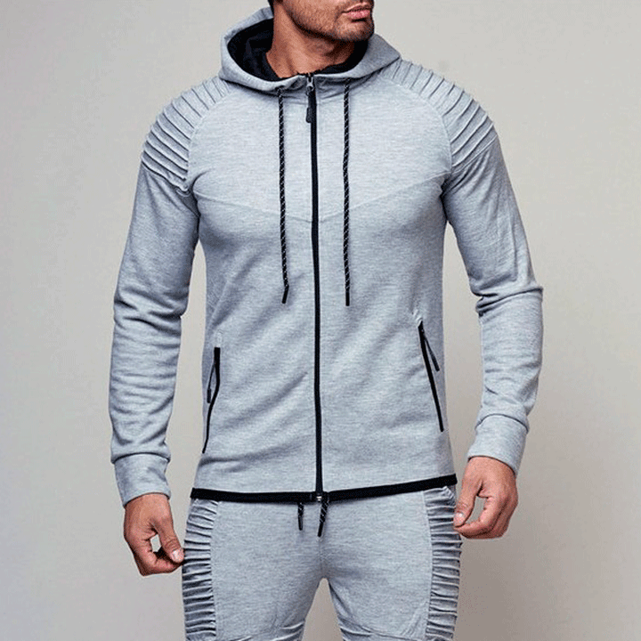 Herren Sportliche Hoodiejacke mit strukturiertem Schulterdesign und hochwertigem Material Echoarchiv