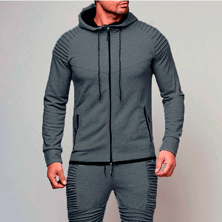 Herren Sportliche Hoodiejacke mit strukturiertem Schulterdesign und hochwertigem Material Echoarchiv