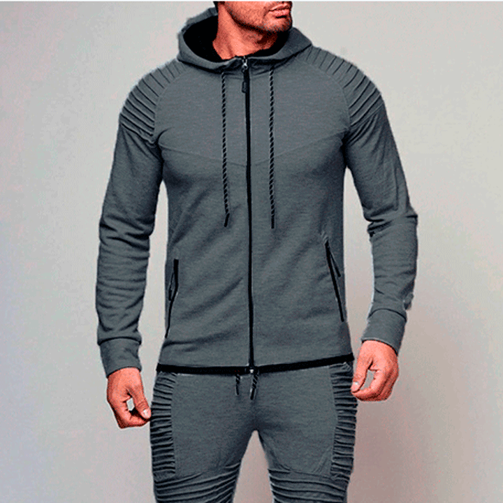 Herren Sportliche Hoodiejacke mit strukturiertem Schulterdesign und hochwertigem Material Echoarchiv