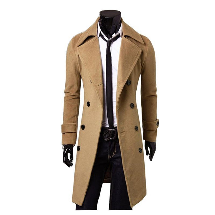 Herren nan eleganter doppelreihiger Mantel mit schmaler Taillierung und breitem Revers Echo Archiv