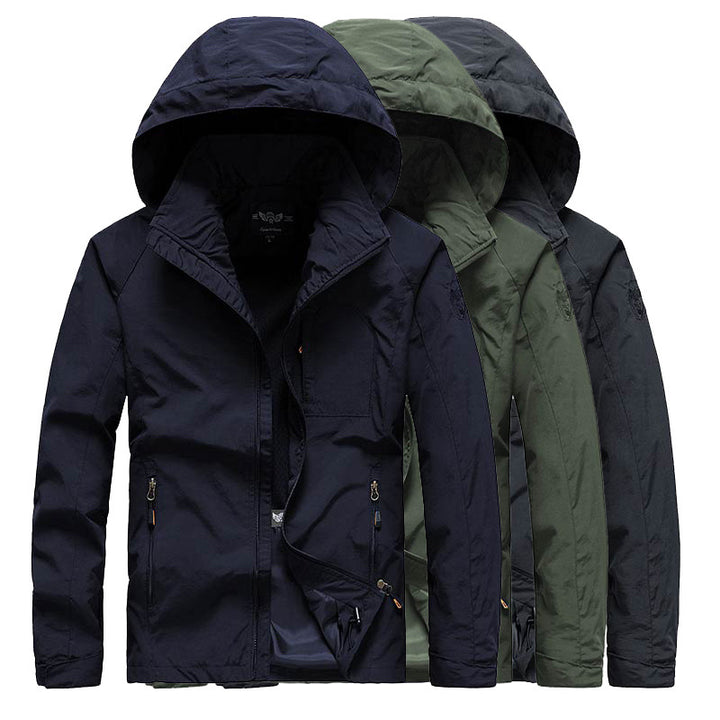 Herren Kapuzen-Softshelljacke mit Mesh-Innenfutter und multifunktionalen Reißverschlusstaschen Echoarchiv