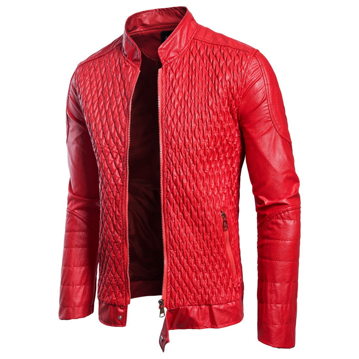 Herren modische Kunstlederjacke mit modernem Steppdesign Echoarchiv