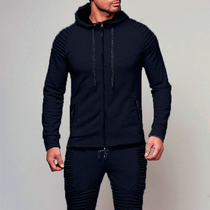 Herren Sportliche Hoodiejacke mit strukturiertem Schulterdesign und hochwertigem Material Echoarchiv