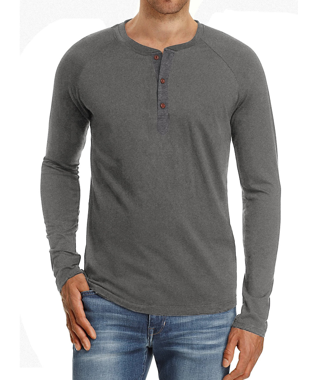Herren Langarmshirt mit Knopfdetails Echoarchiv