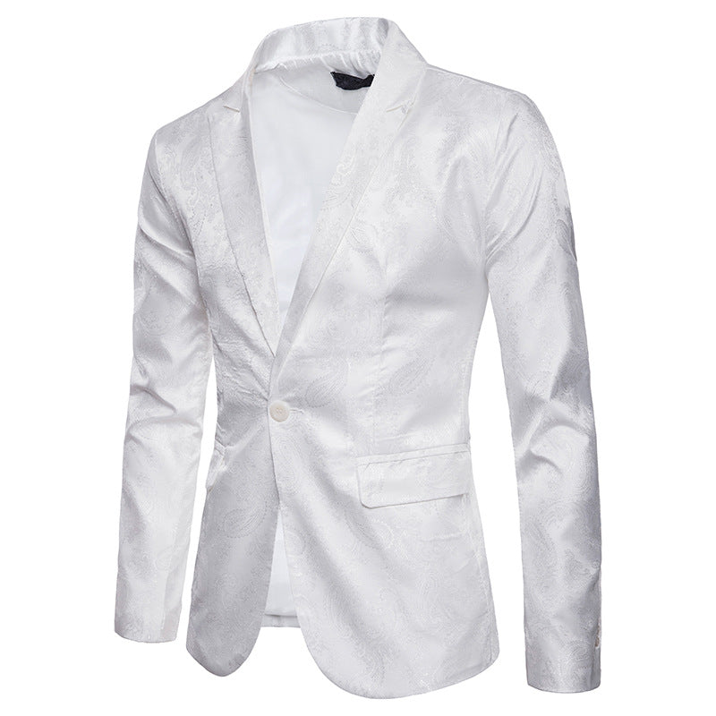 Herren eleganter Pailletten-Sakko mit floralen Mustern Echoarchiv