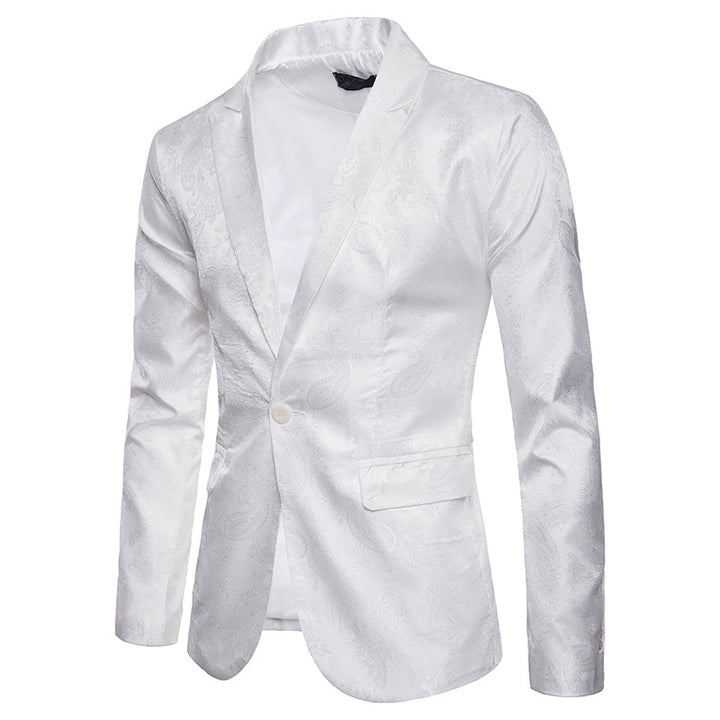 Herren eleganter Pailletten-Sakko mit floralen Mustern Echoarchiv